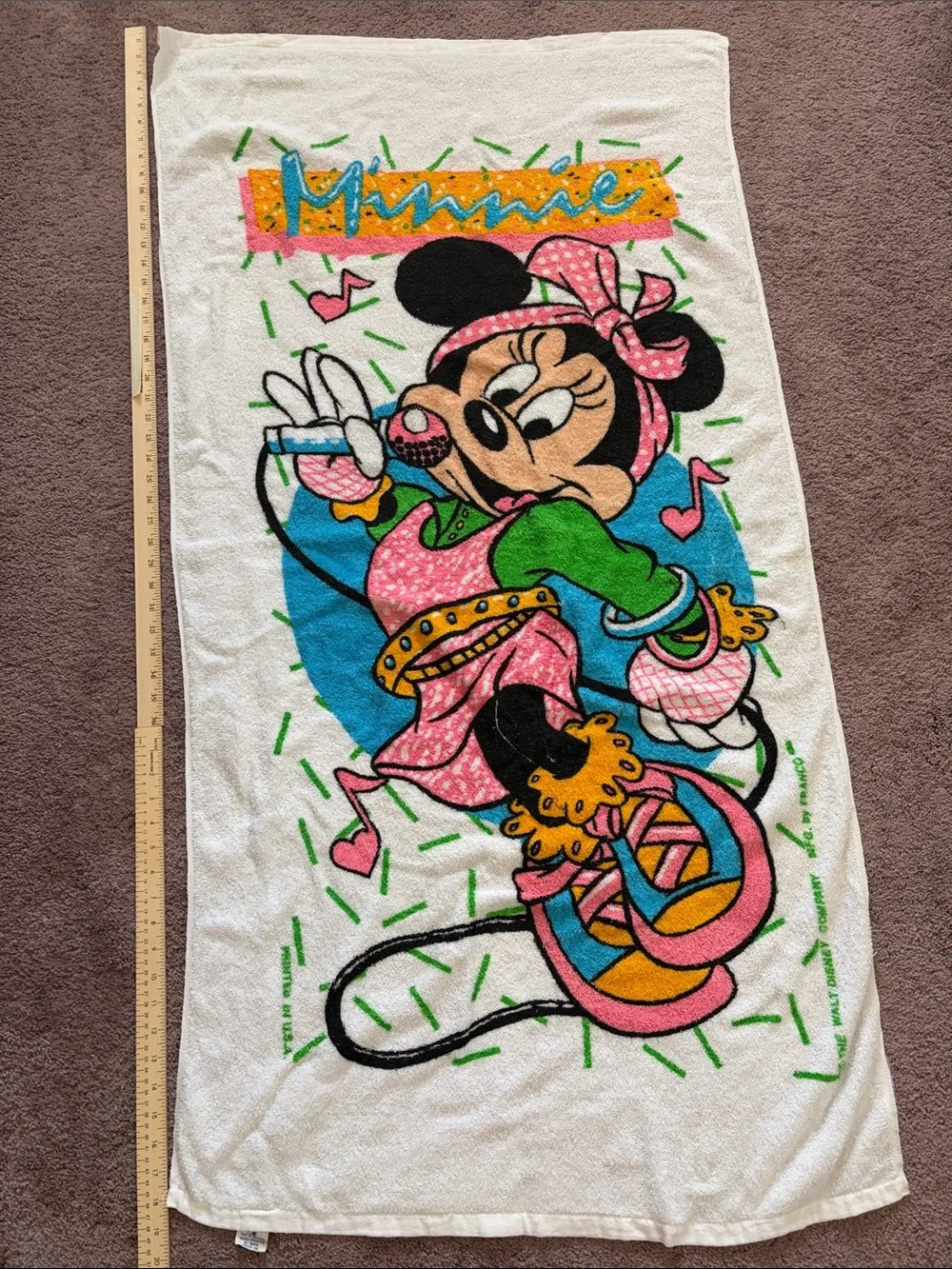 Disney Minnie Mouse White Printed Beach Towel